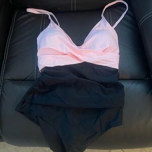 Elegant Pink and Black Women's Swimsuit